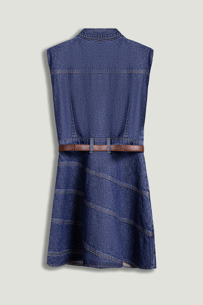 Belted Denim Mini Dress