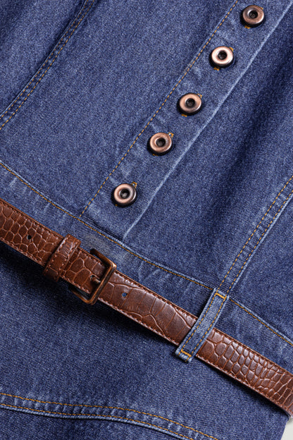 Belted Denim Mini Dress