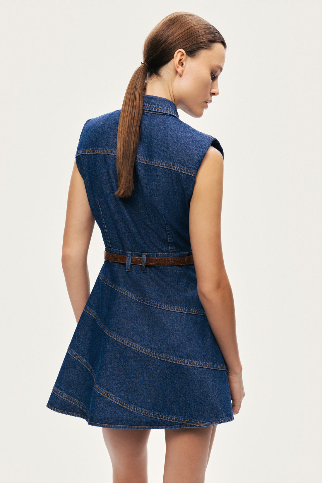Belted Denim Mini Dress