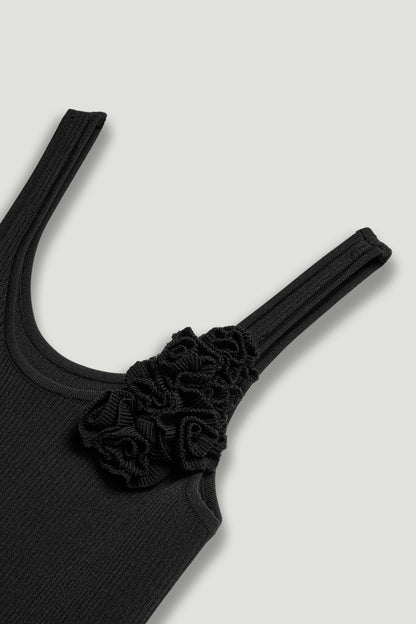 Floral Appliqué Knit Tank