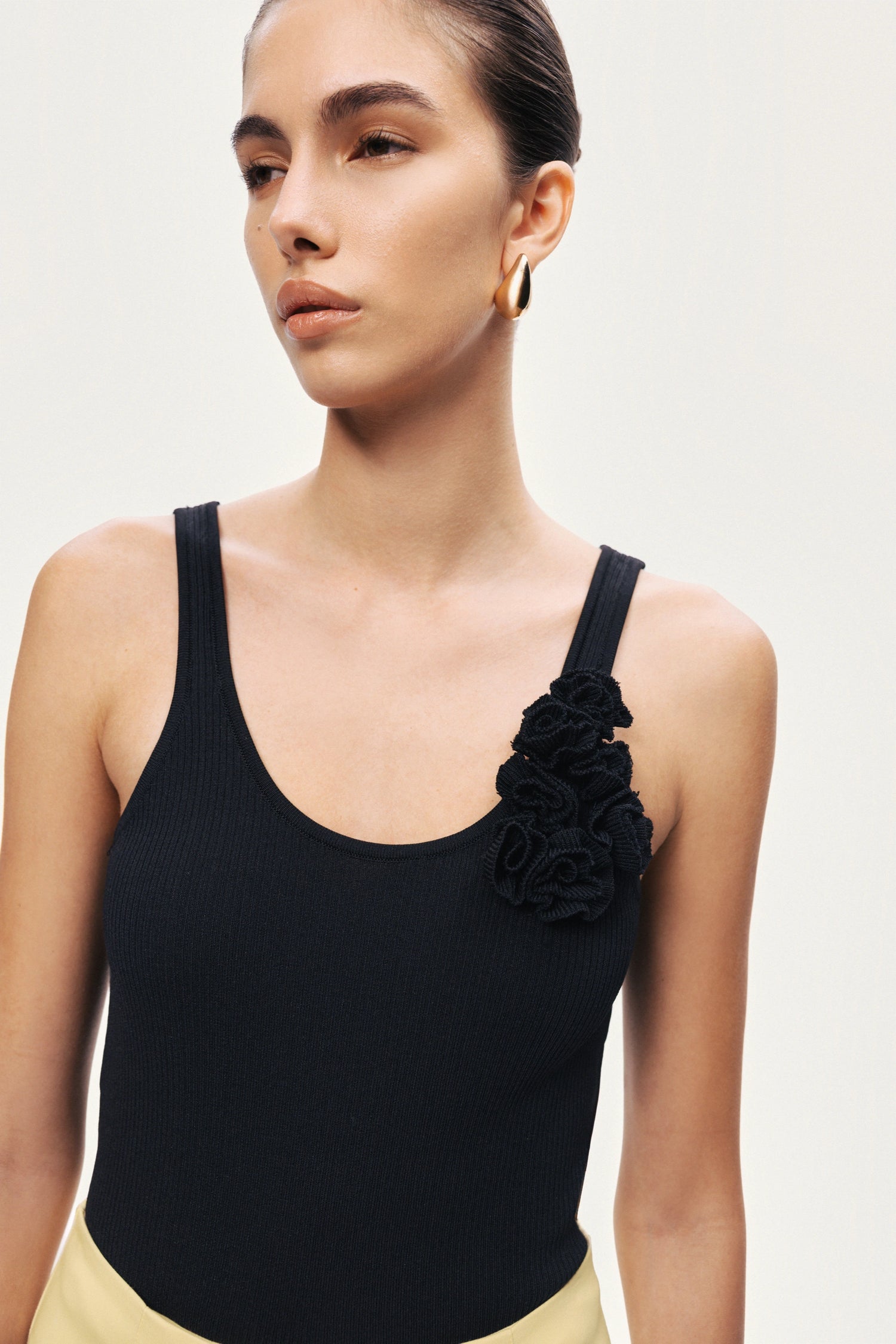 Floral Appliqué Knit Tank