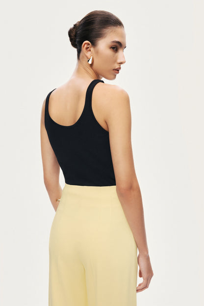 Floral Appliqué Knit Tank