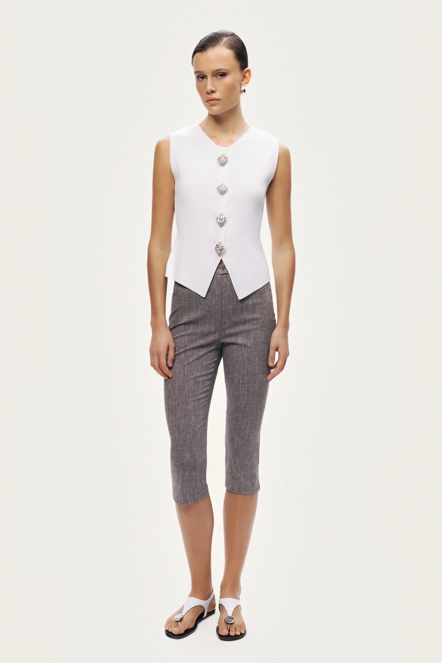 Embellished Sleeveless Knit Top