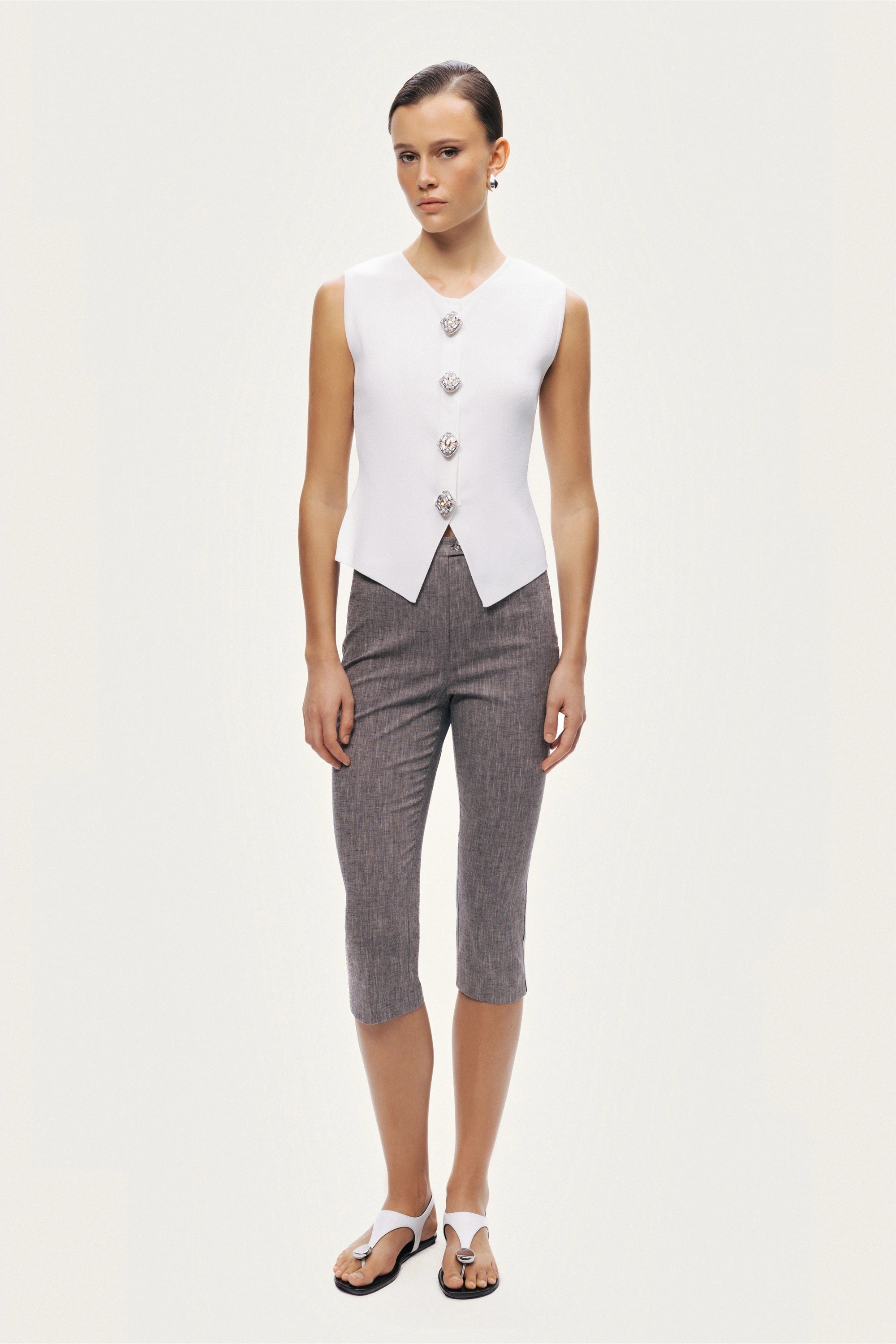 Embellished Sleeveless Knit Top