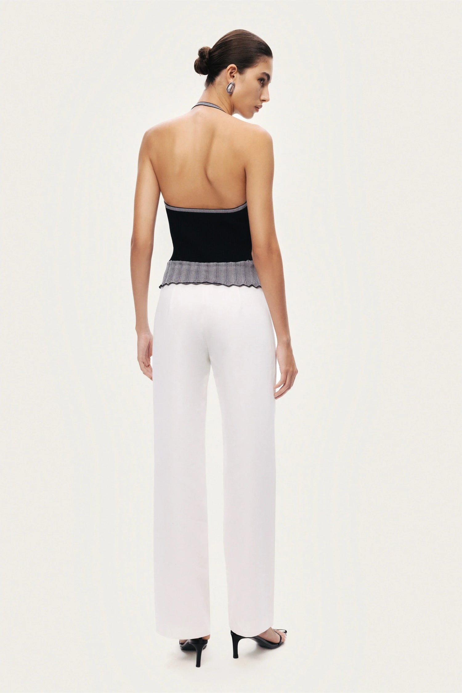 Halter Ribbed Knit Top