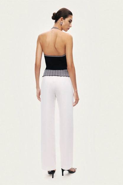 Halter Ribbed Knit Top