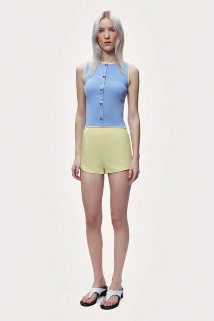 Button-Embellished Knit Top