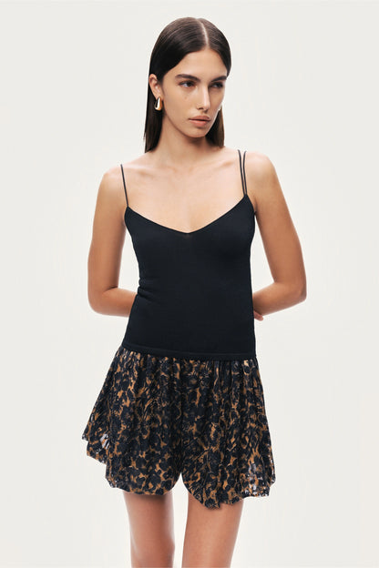 Black Strappy Knit Top