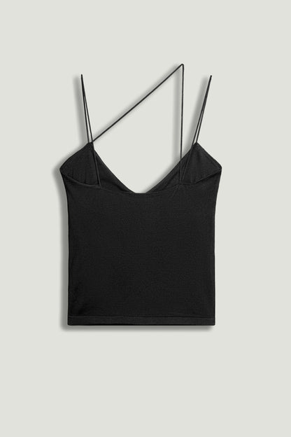 Black Strappy Knit Top