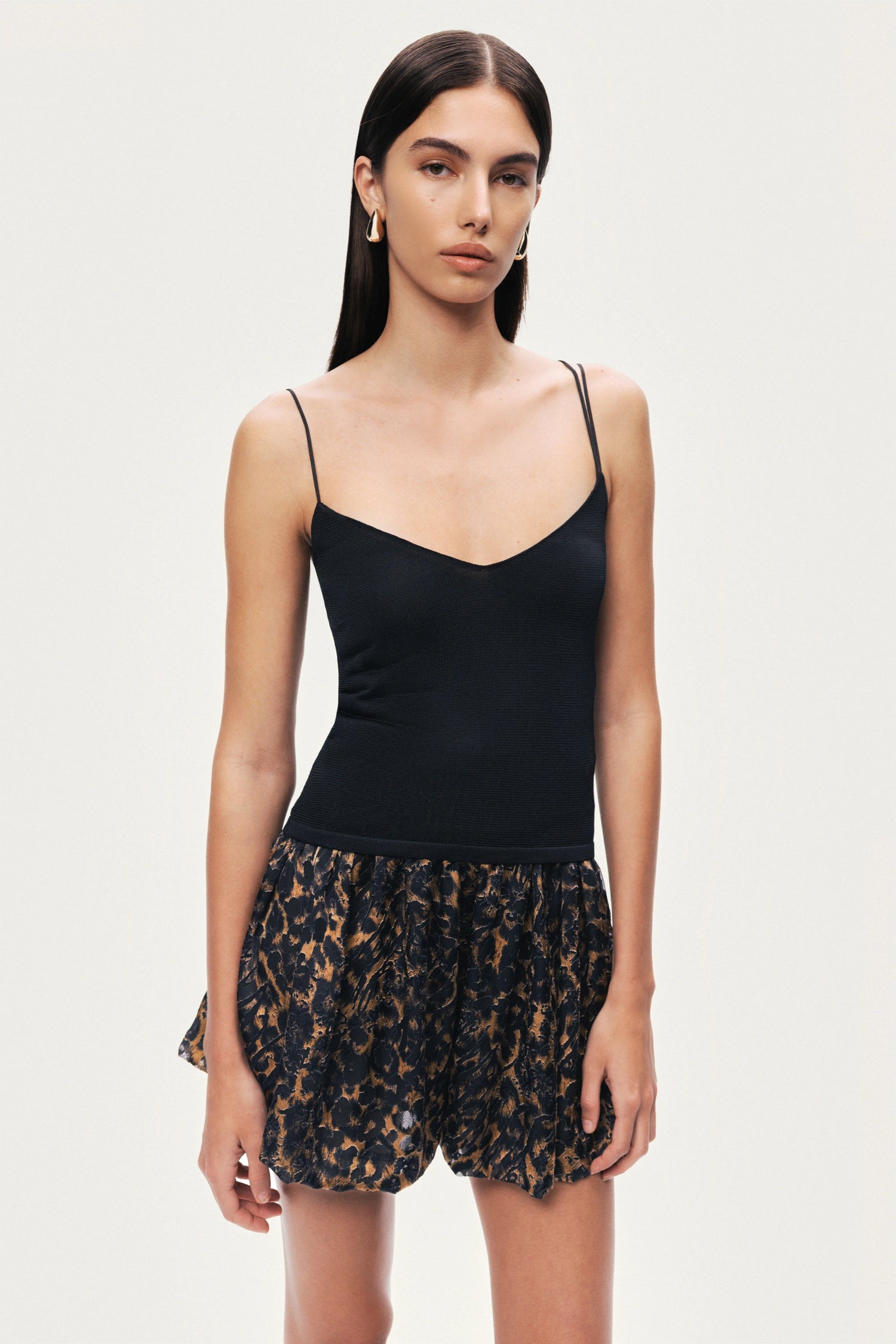 Black Strappy Knit Top