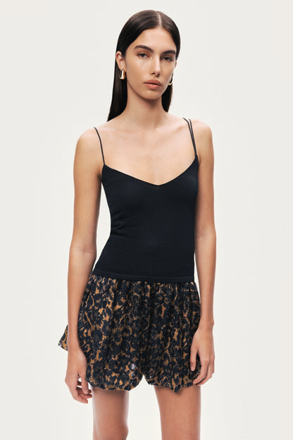 Black Strappy Knit Top