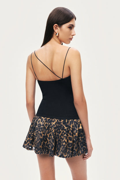 Black Strappy Knit Top