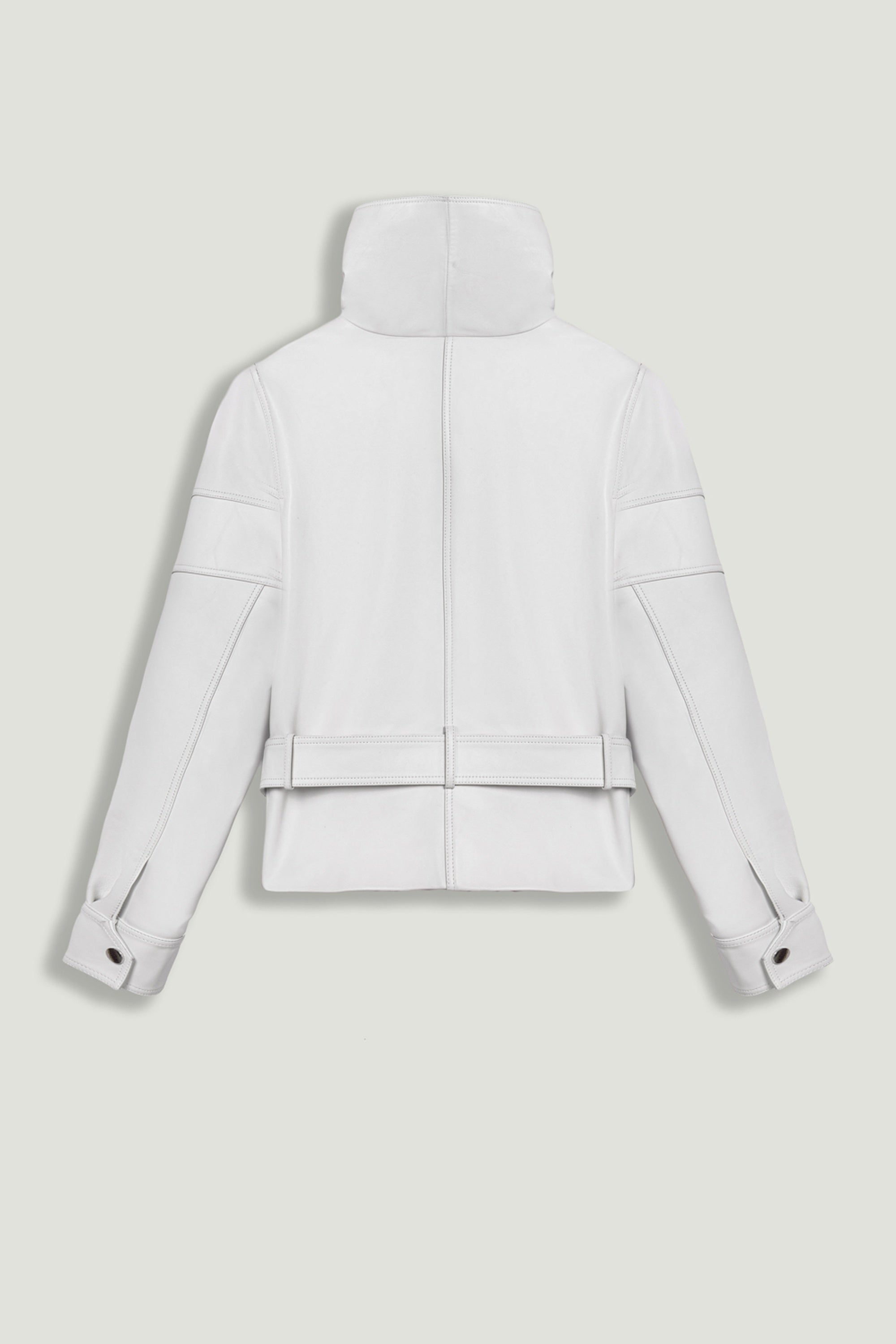 High-Neck Belted Jacket