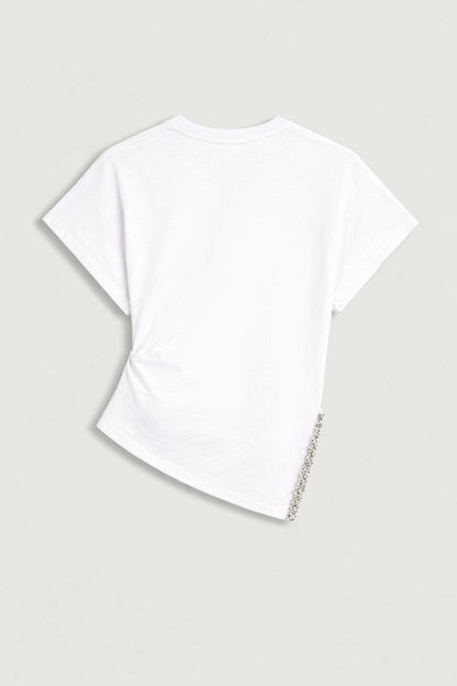 Embellished Asymmetric T-Shirt