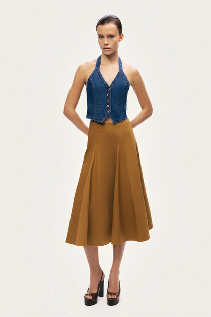 Halter Neck Denim Vest