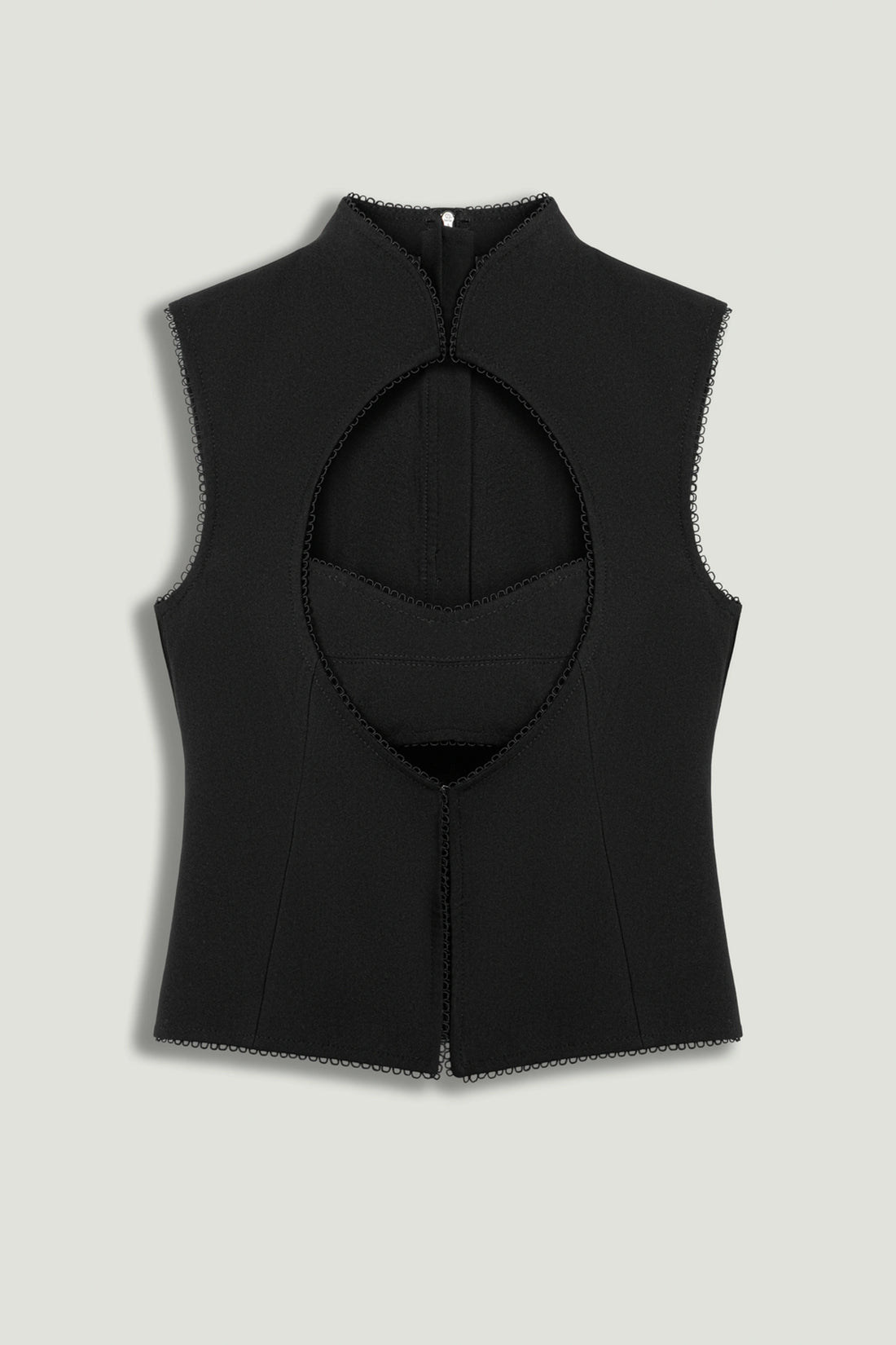 Black Braid-Trim Bustier Top with Built-In Bra