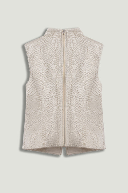 Braid-Trim Bustier Top with Built-In Bra