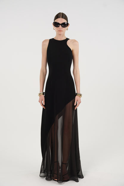 Sheer Detail Maxi Dress