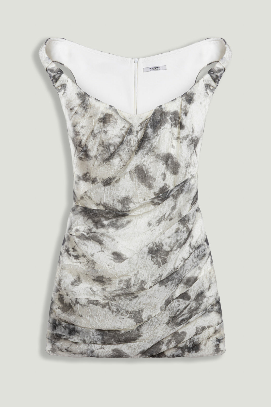Abstract Print Off-Shoulder Ruched Mini Dress