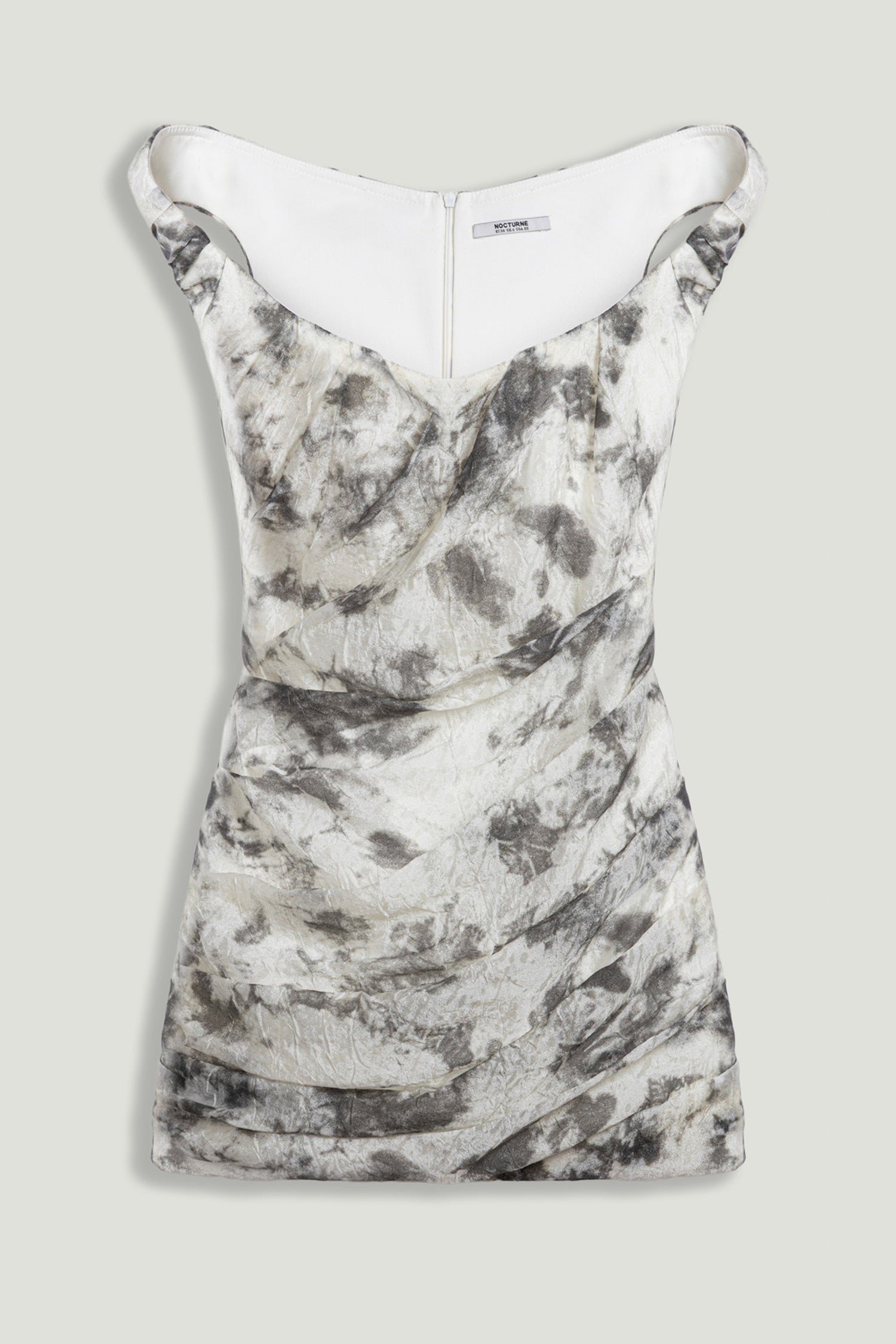 Abstract Print Off-Shoulder Ruched Mini Dress