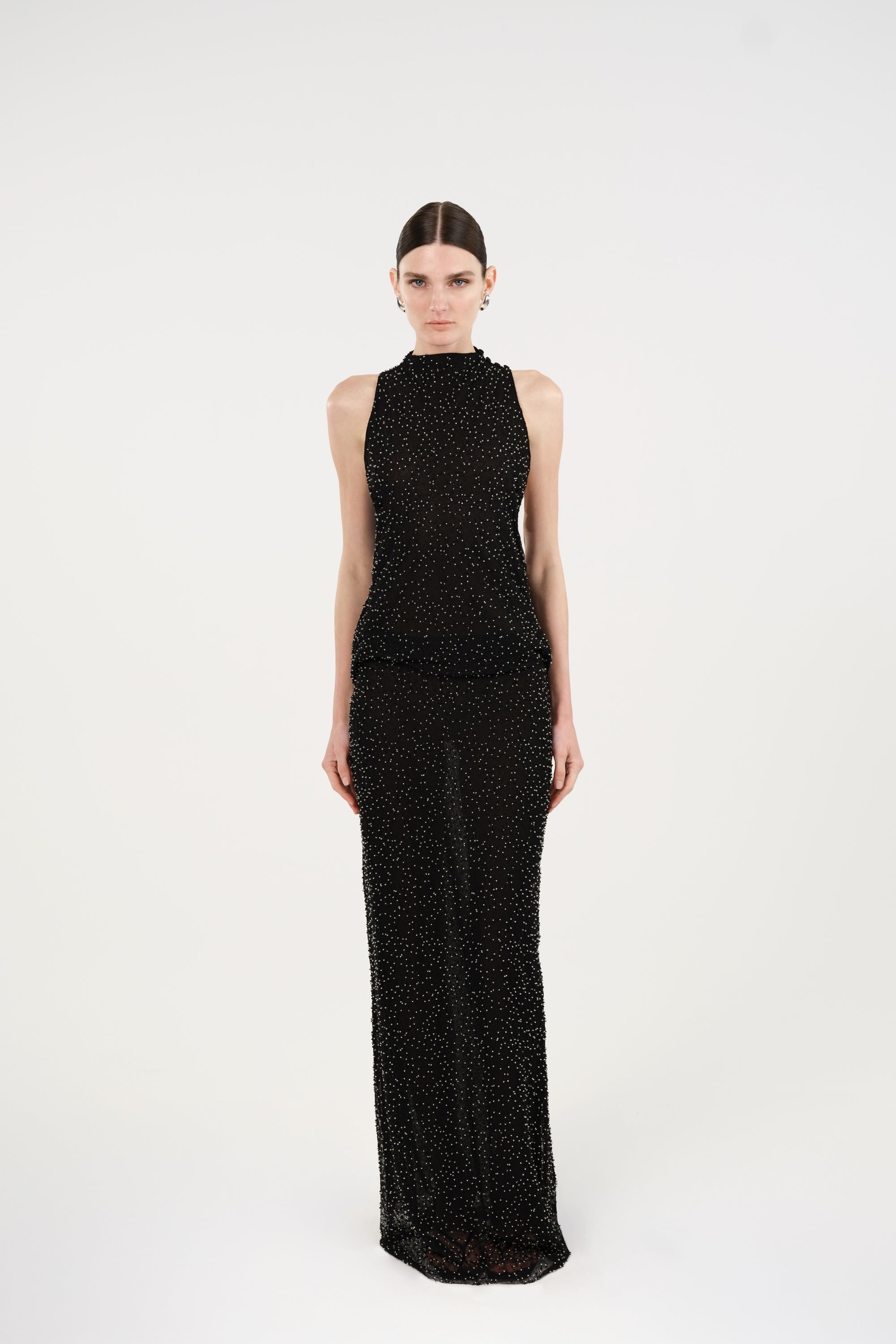 Stone Embellished Maxi Dress