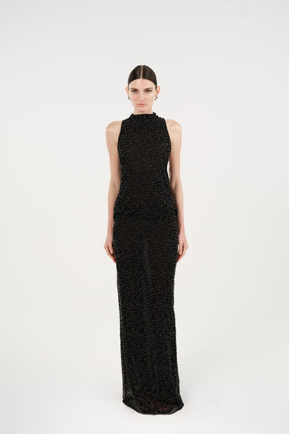 Stone Embellished Maxi Dress