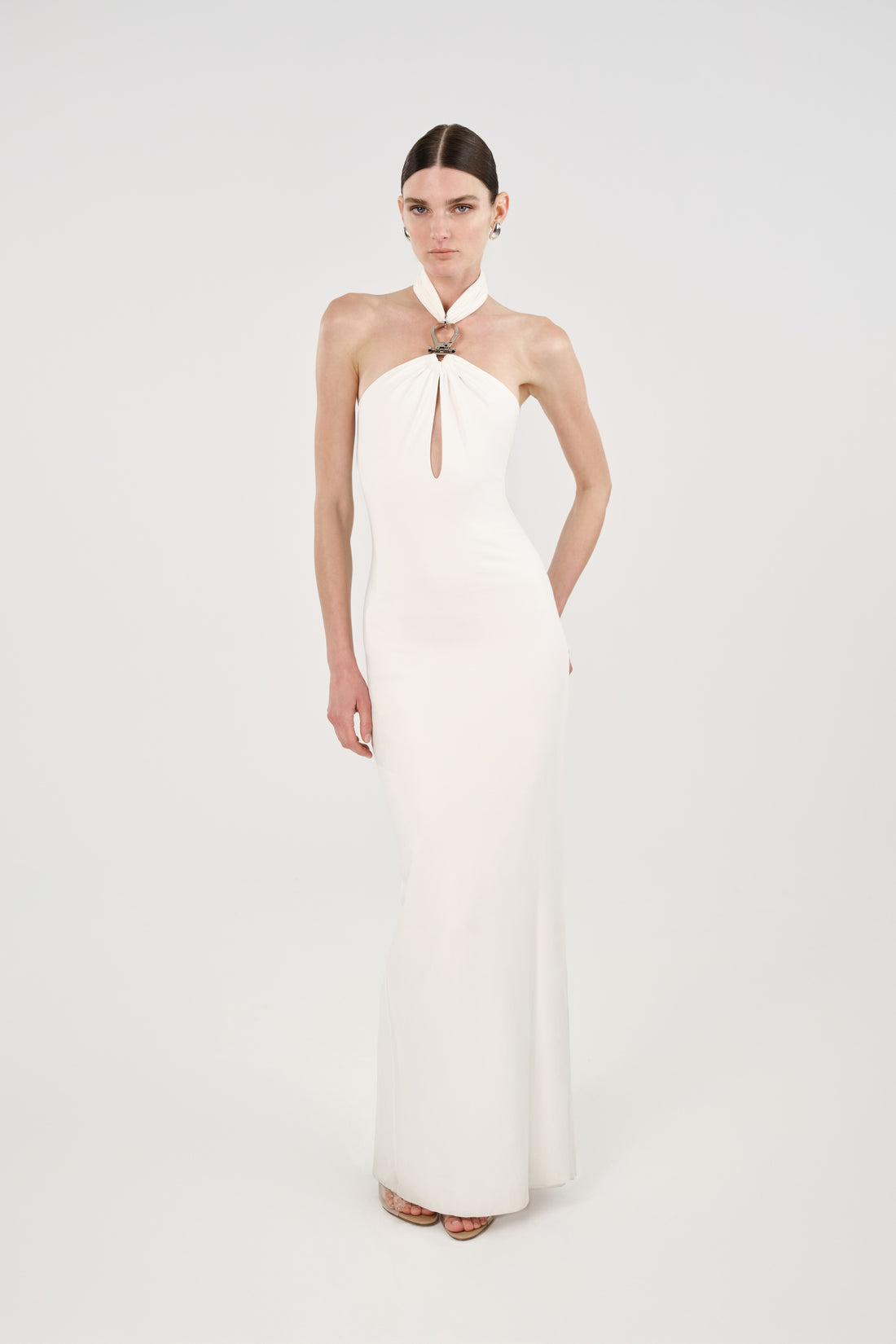 Cut-Out Detail Embellished Maxi Dress
