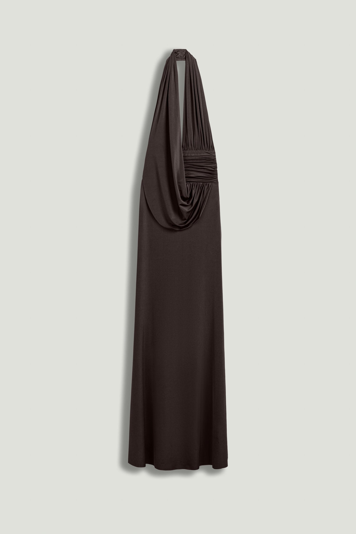 Draped Halterneck Maxi Dress