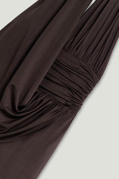 Draped Halterneck Maxi Dress