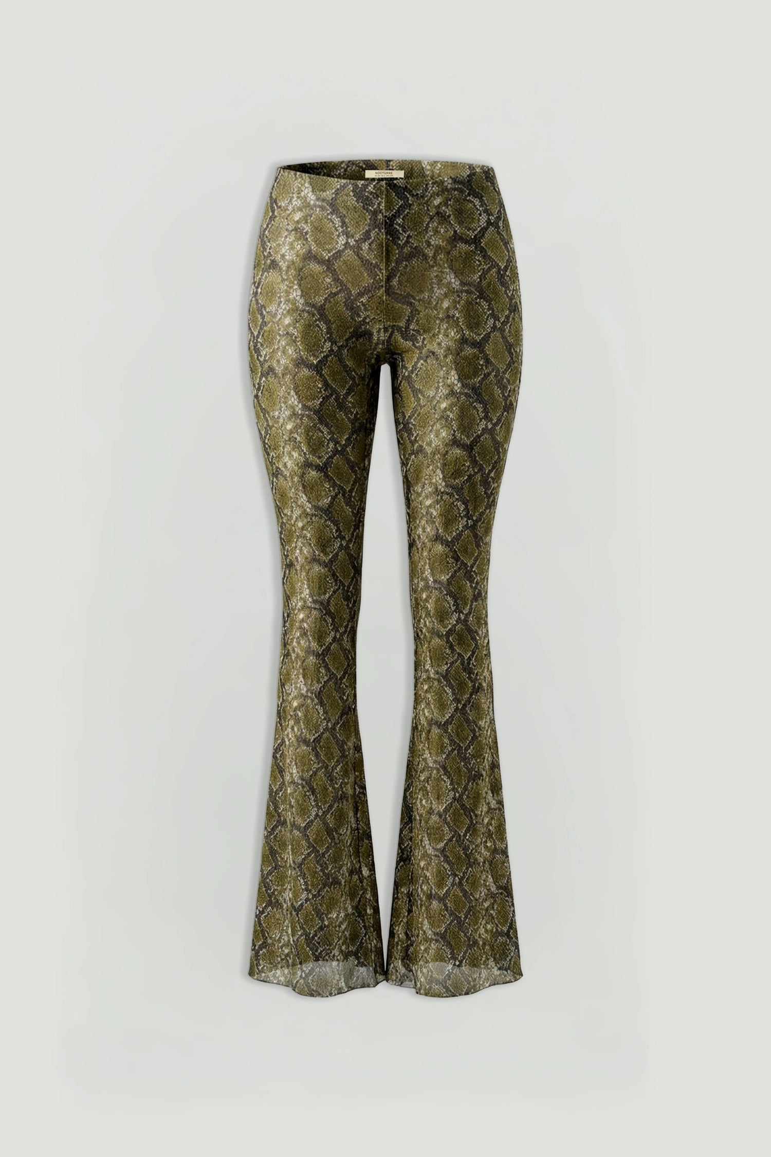Snake Print Low-Rise Flare Trousers
