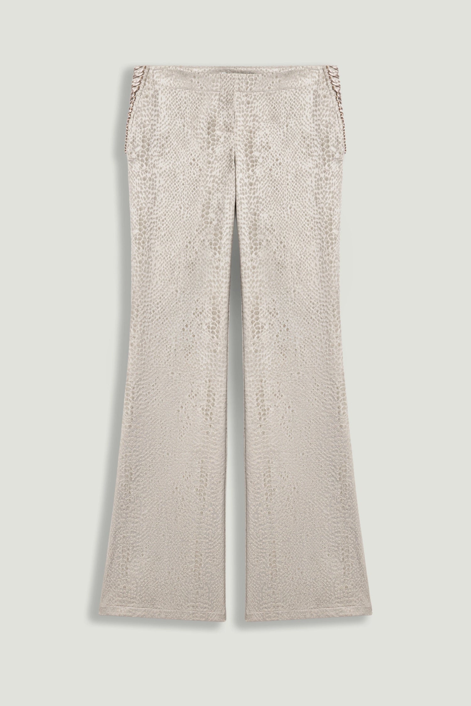 Snake Print Jacquard Flare Trousers