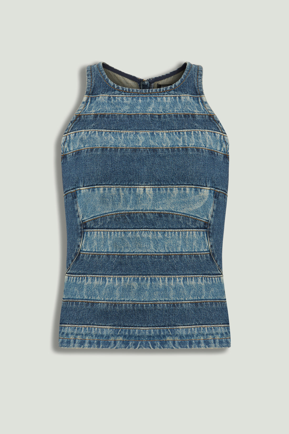 Halter Neck Denim Blouse