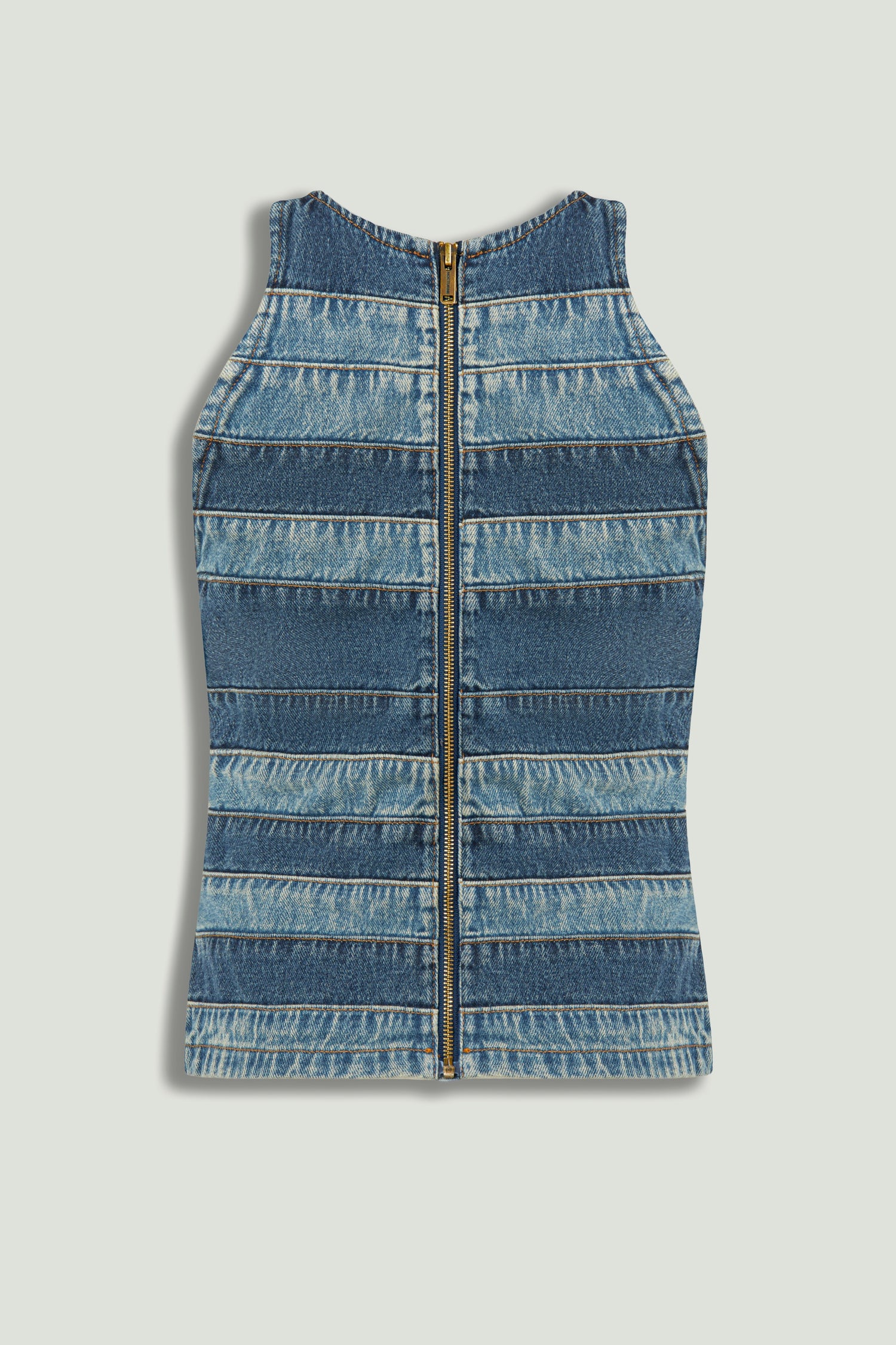 Halter Neck Denim Blouse