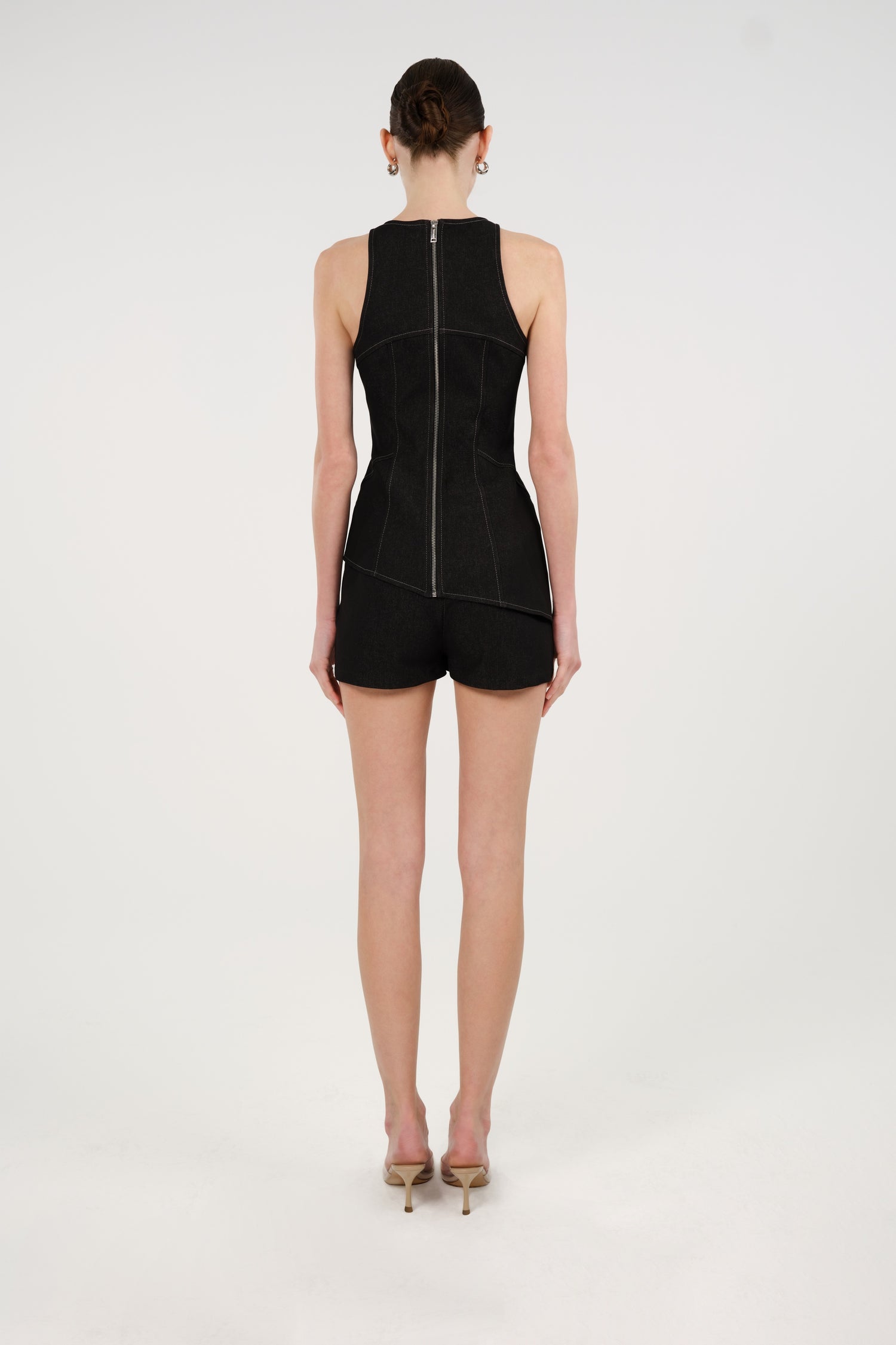 Halter Neck Denim Bustier Top