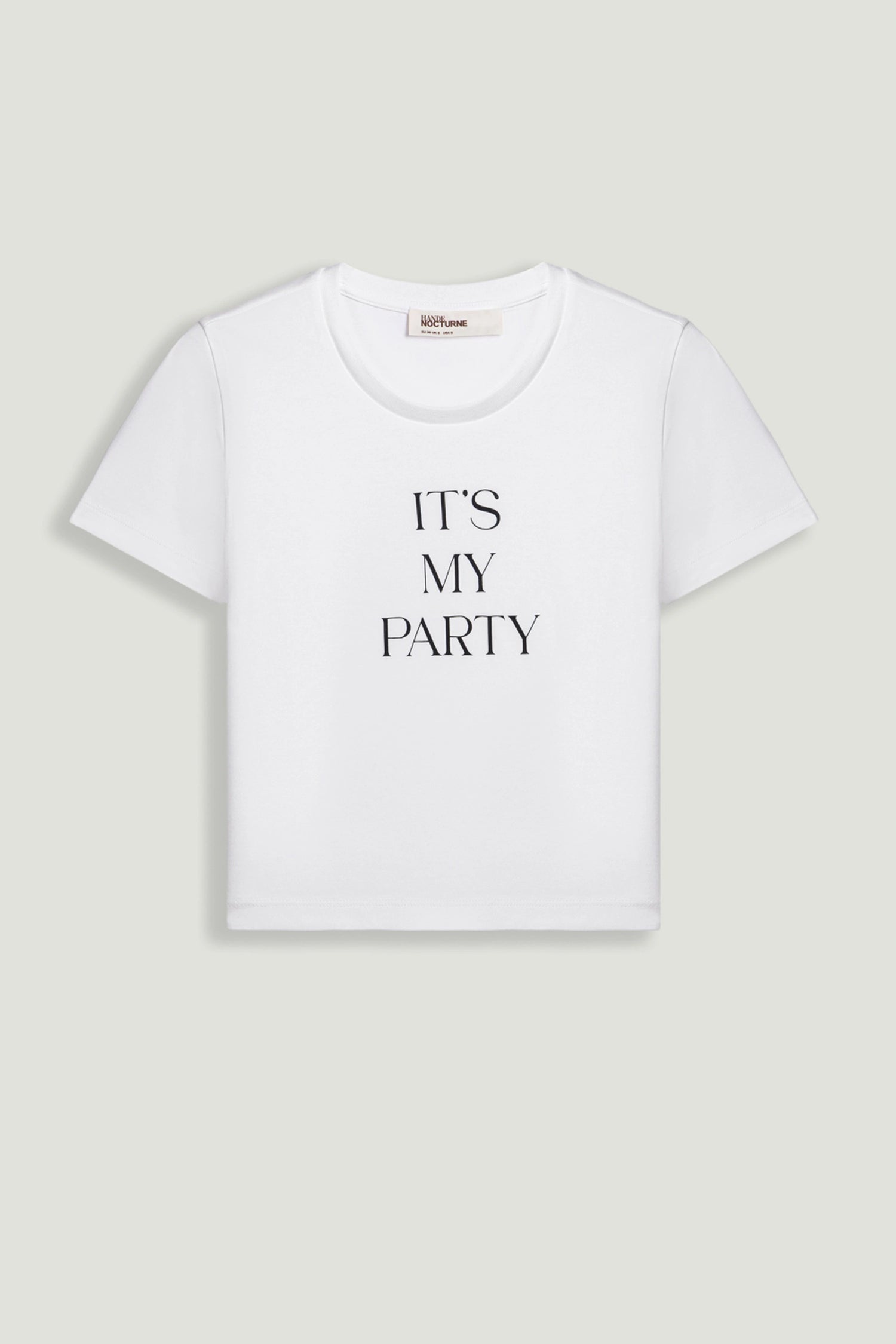Crew Neck Cropped Slogan T-Shirt
