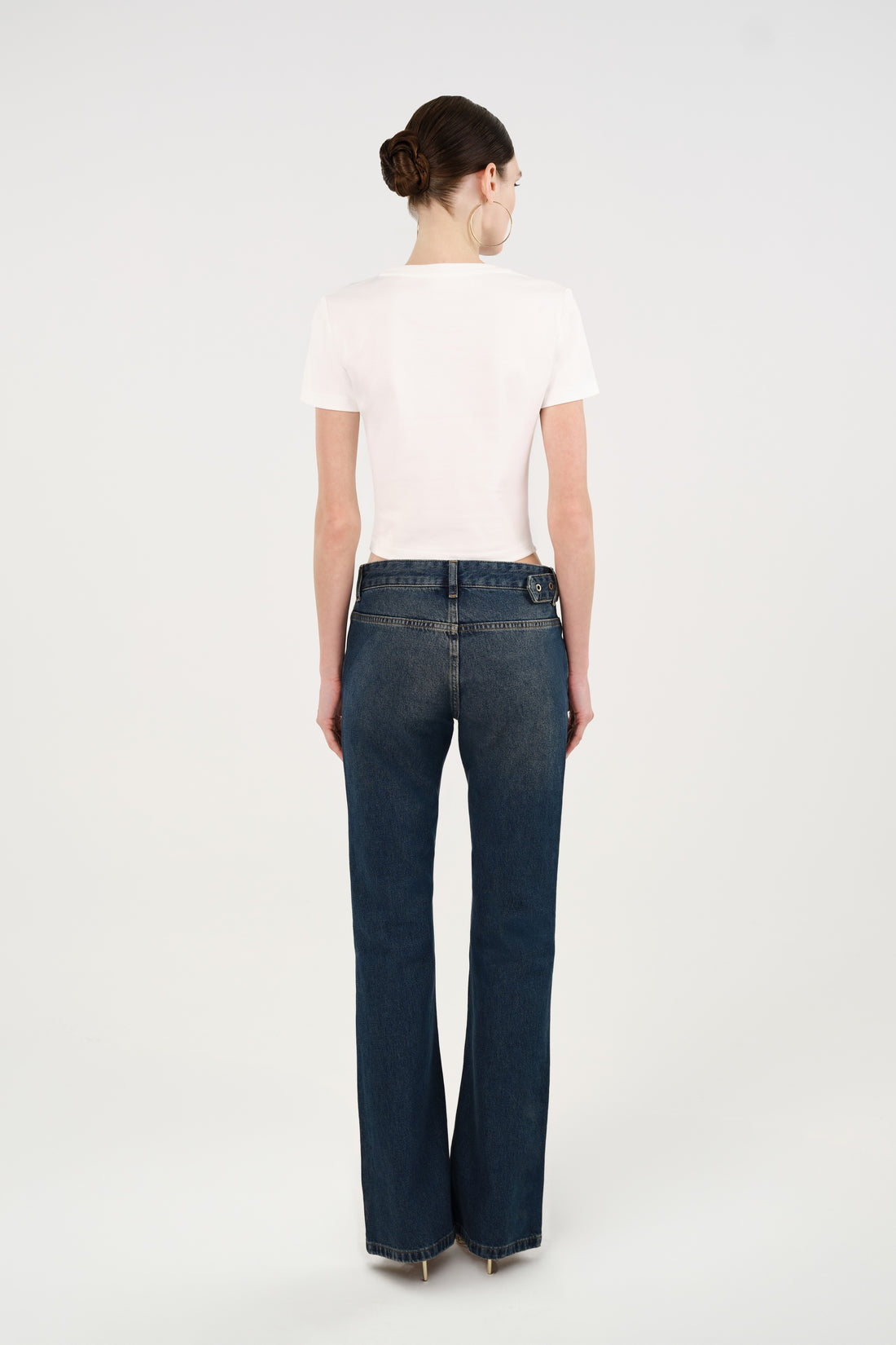 Crew Neck Cropped Slogan T-Shirt