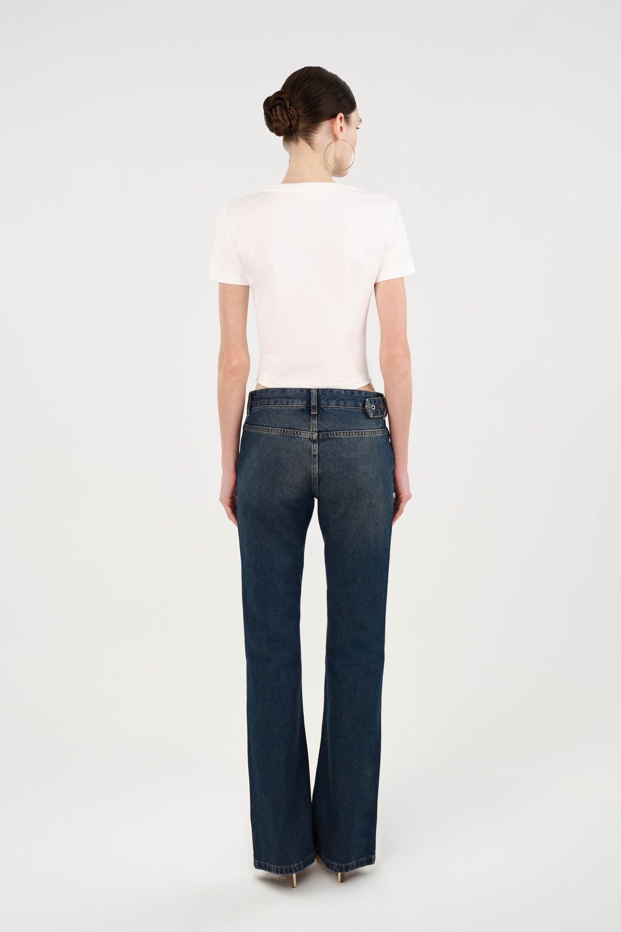 Crew Neck Cropped Slogan T-Shirt