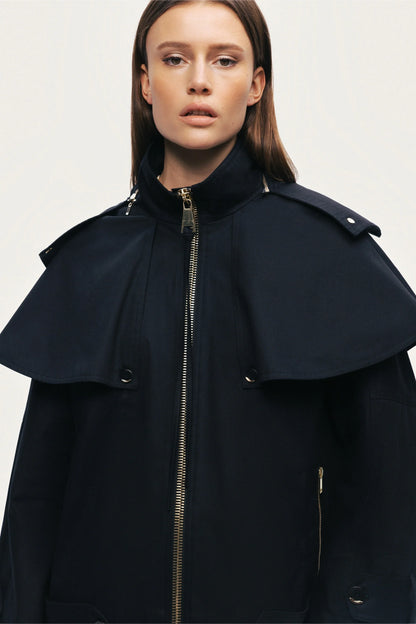Hooded Short Trench Jacket