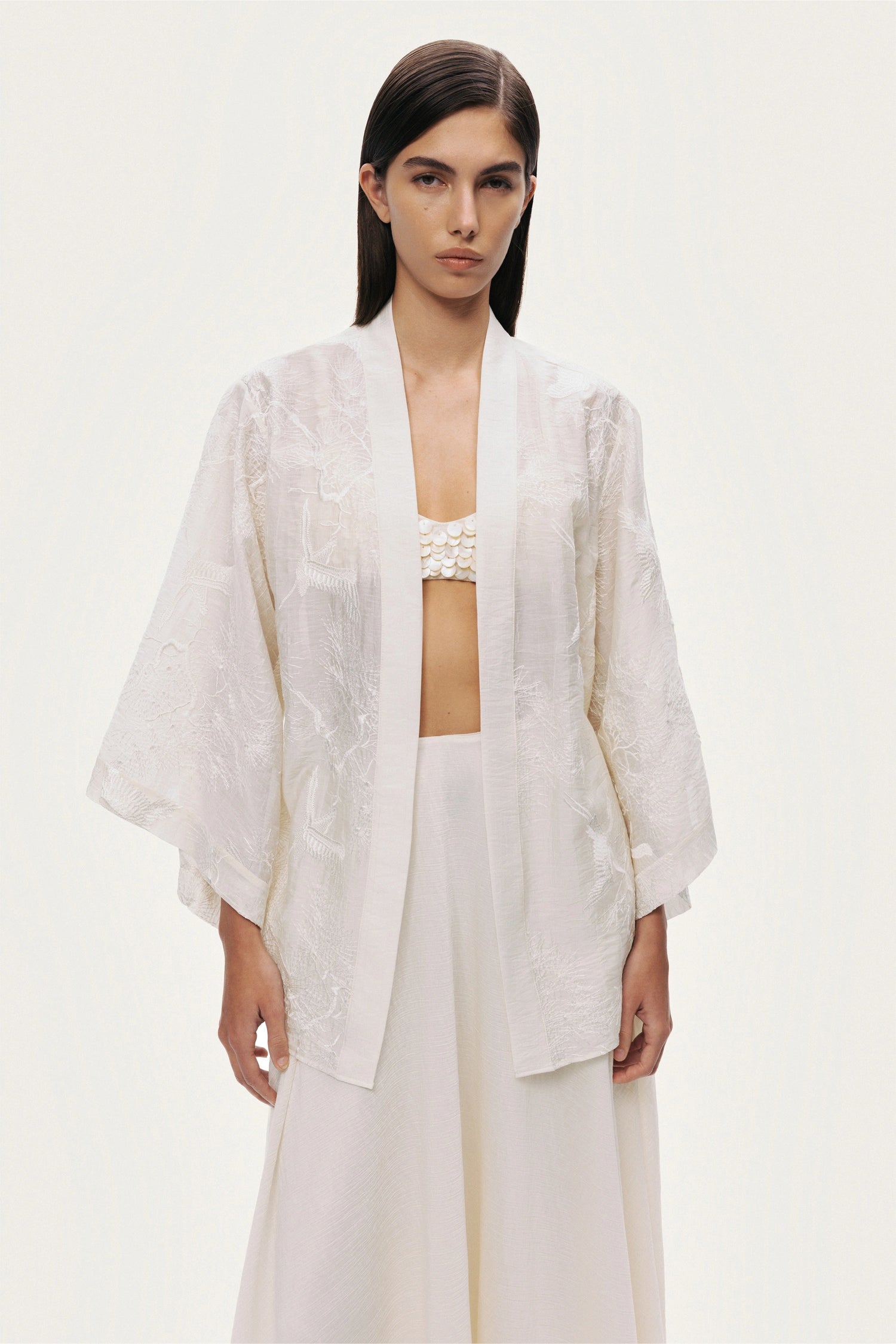 Textured Jacquard Kimono