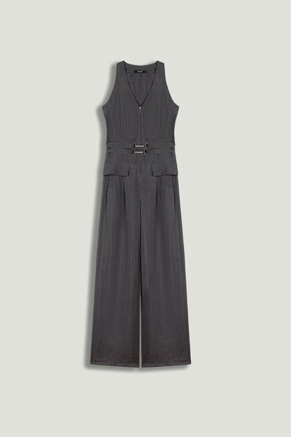 Metal Belt Detail Jumpsuit