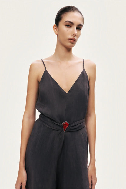 V-Neck Spaghetti Strap Jumpsuit