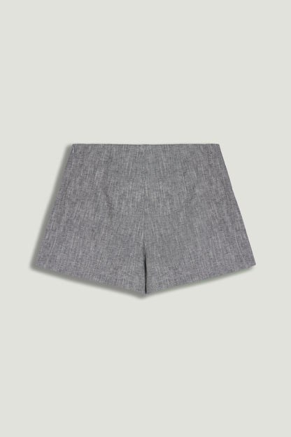 Button Detail Linen Blend Skort