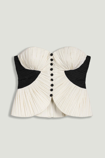 Structured Strapless Contrast Bustier Top