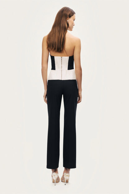 Structured Strapless Contrast Bustier Top