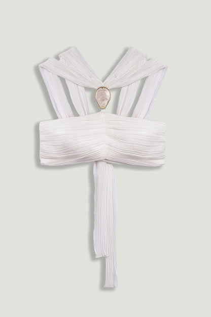 Strapless Draped Bustier Top