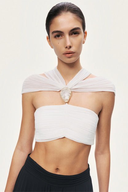 Strapless Draped Bustier Top