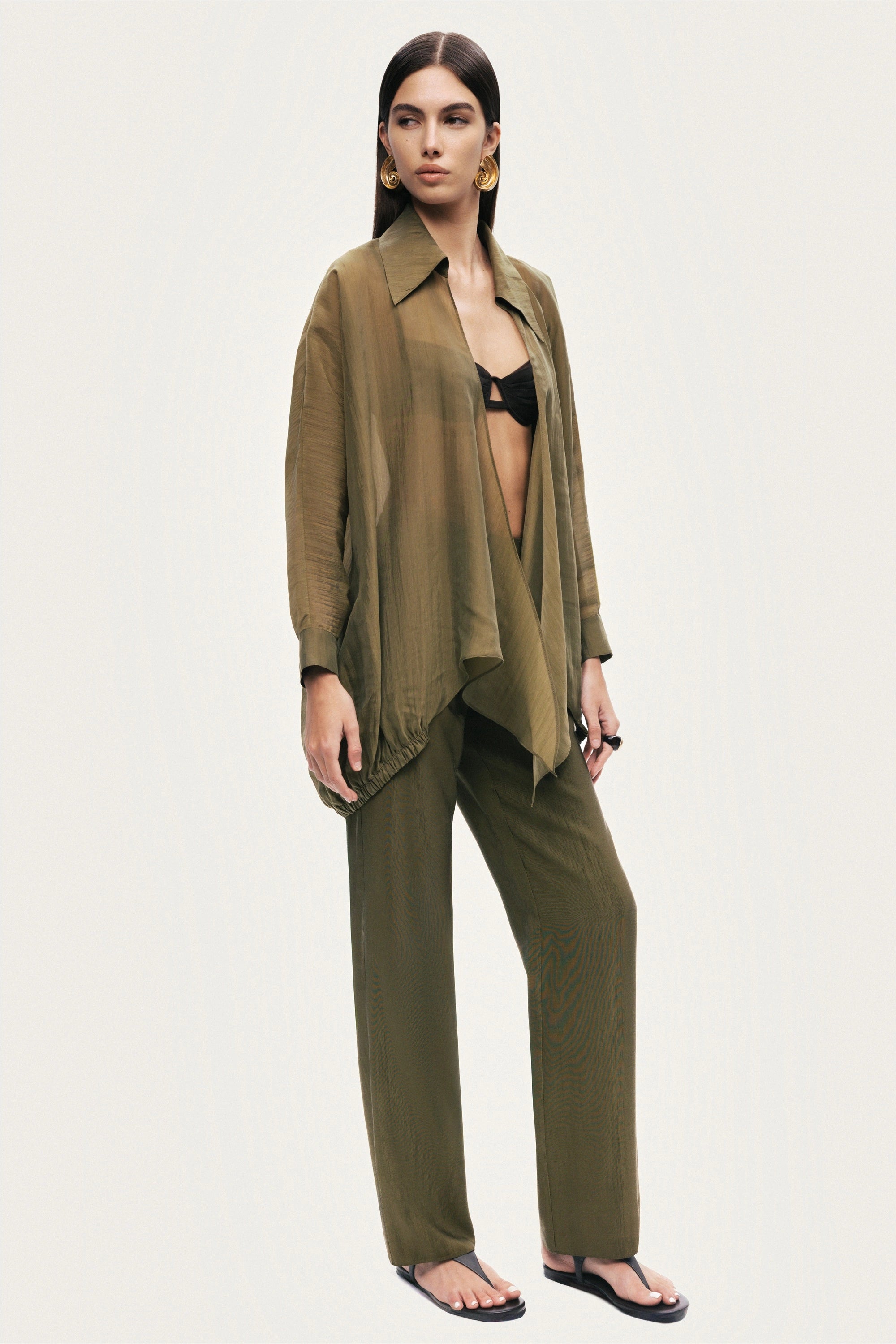 Fluid Open-Front Shirt