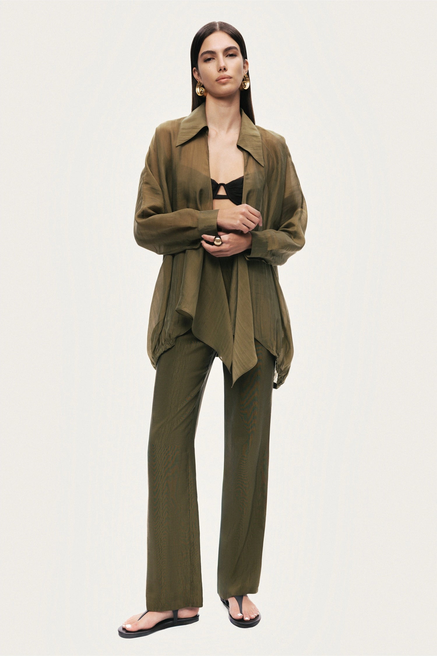 Fluid Open-Front Shirt