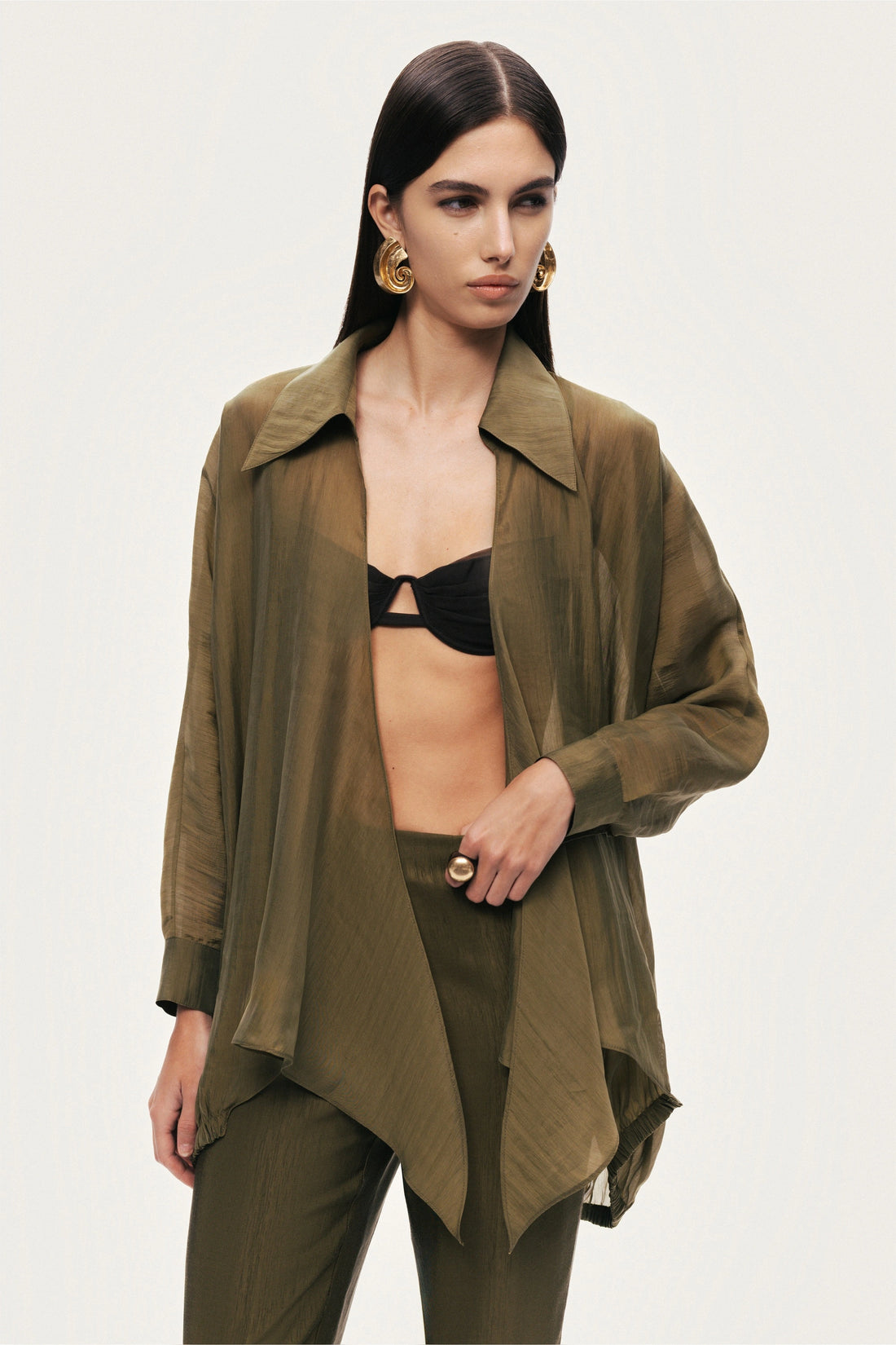 Fluid Open-Front Shirt