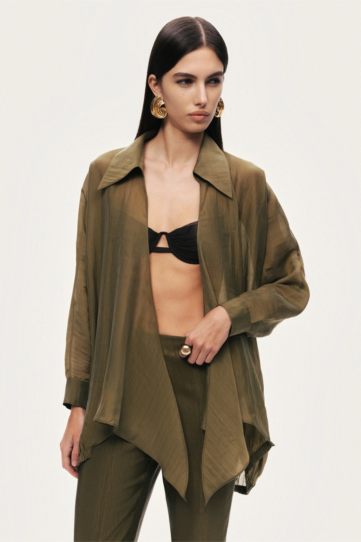 Fluid Open-Front Shirt